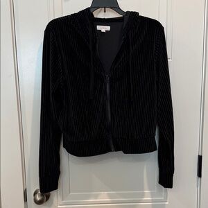 Colsie Black Ribbed Bomber Jacket